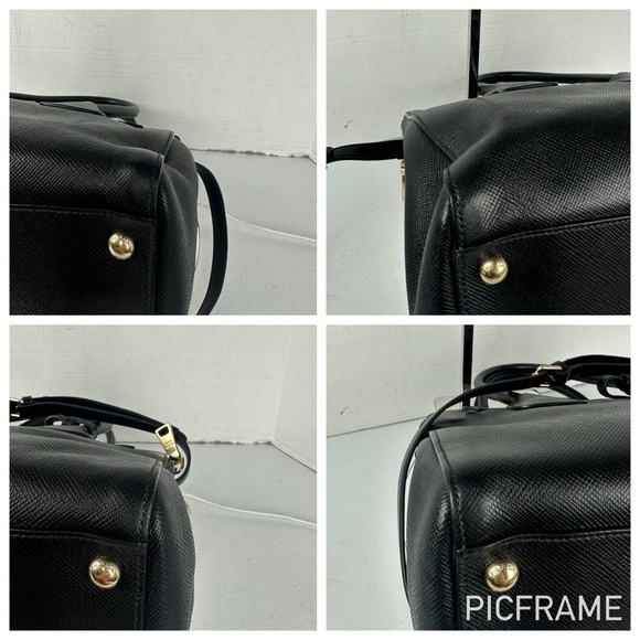 PRADA LEATHER 2-WAY GALLERIA SATCHEL BLK - Picture 4 of 16